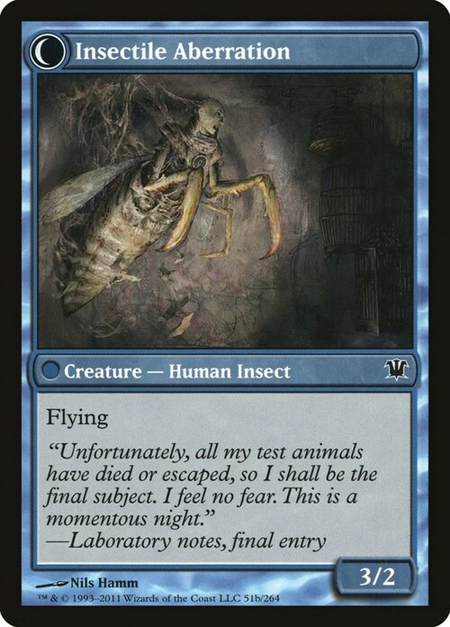 Delver of Secrets // Insectile Aberration Card Back