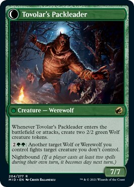 Tovolar's Huntmaster // Tovolar's Packleader Card Back