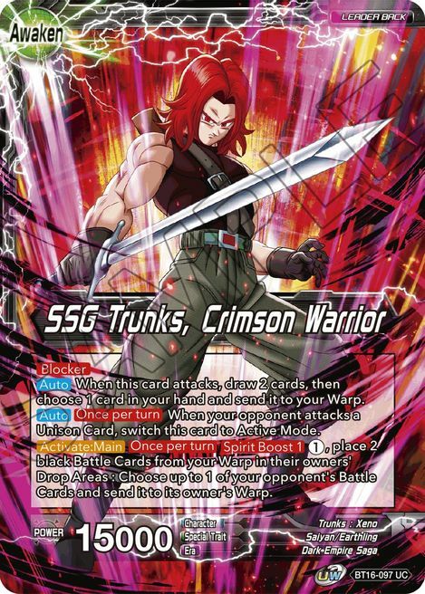 Trunks // SSG Trunks, Crimson Warrior Parte Posterior