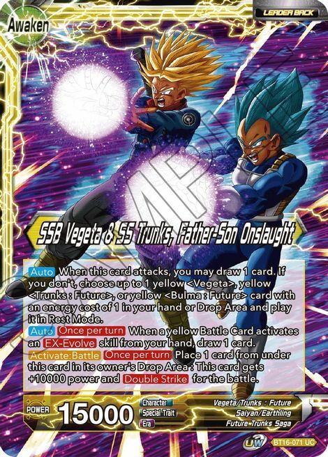 Trunks // SSB Vegeta & SS Trunks, Father-Son Onslaught Card Back