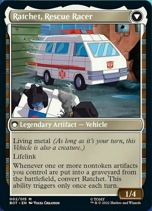 Ratchet, Field Medic // Ratchet, Rescue Racer Card Back