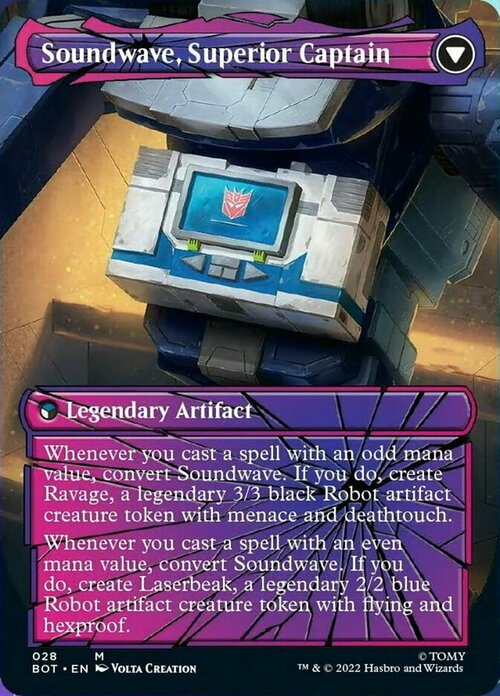 Soundwave, Sonic Spy // Soundwave, Superior Captain Card Back