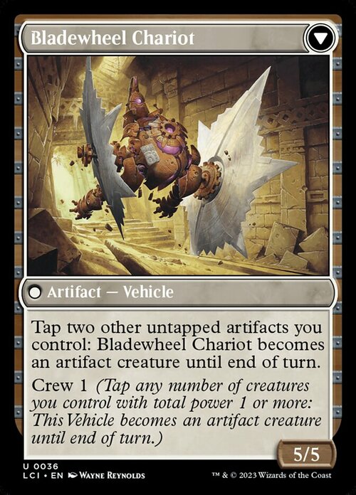 Spring-Loaded Sawblades // Bladewheel Chariot Card Back