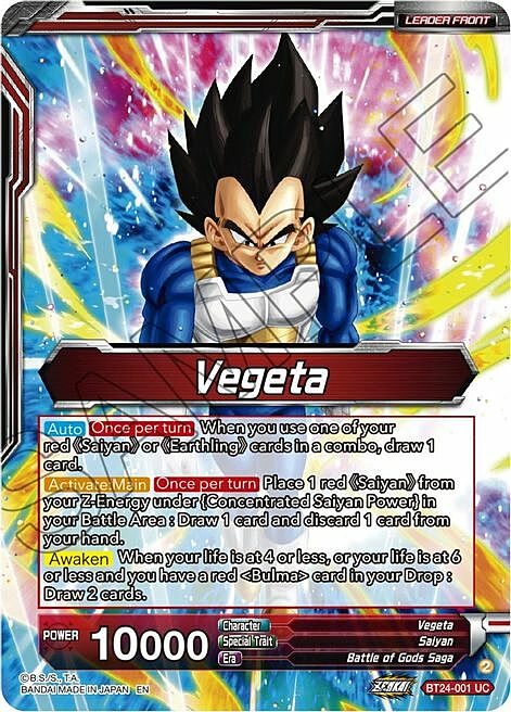 Vegeta // Vegeta, Awakened Feelings Card Back