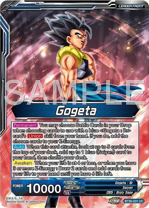 Gogeta // SSB Gogeta, Mighty Fusion Warrior Card Back