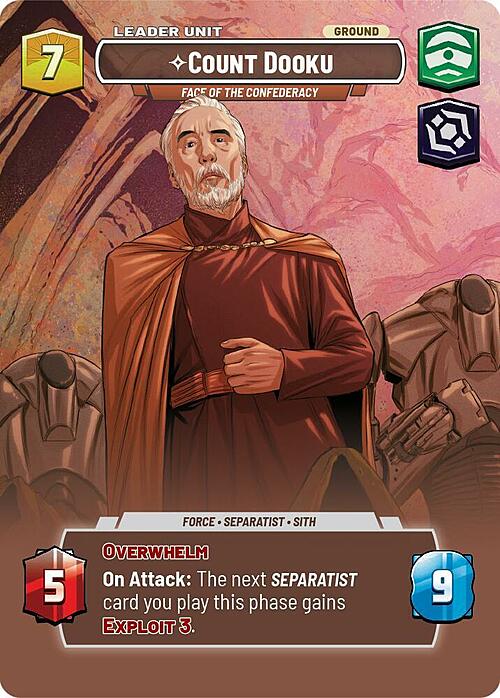 Conte Dooku, Volto Della Confederazione Card Back