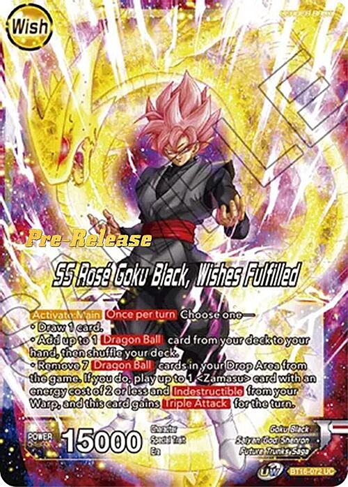 Zamasu // SS Rose Goku Black, Wishes Fulfilled Card Back