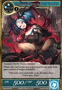 Slayer of the Overlord, Pricia // Possessor Princess of Love, Valentina Card Back