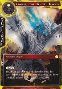 Gwiber, the White Dragon Card Front