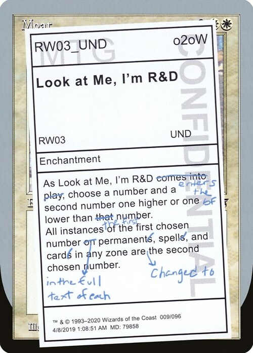 Look at Me, I'm R&D Card Front