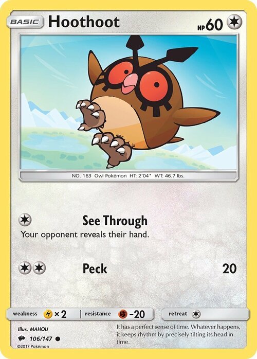 Hoothoot Card Front