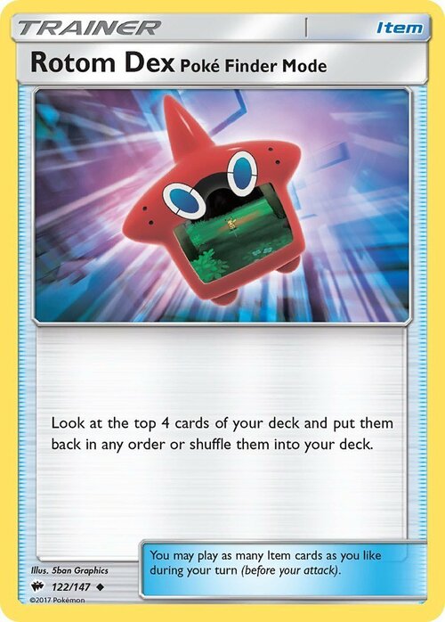 Rotom Dex Poké Finder Mode Card Front