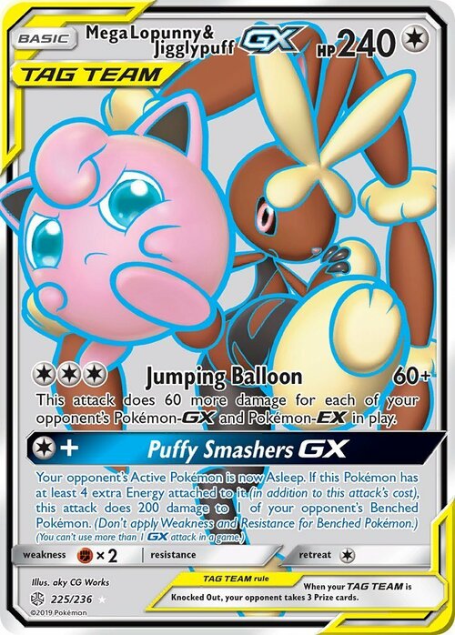 Mega Lopunny & Jigglypuff GX Card Front