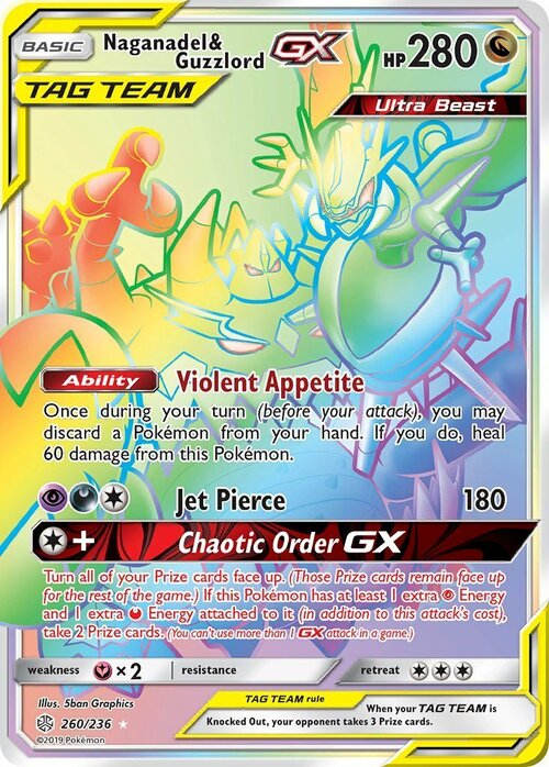 Naganadel & Guzzlord GX Card Front