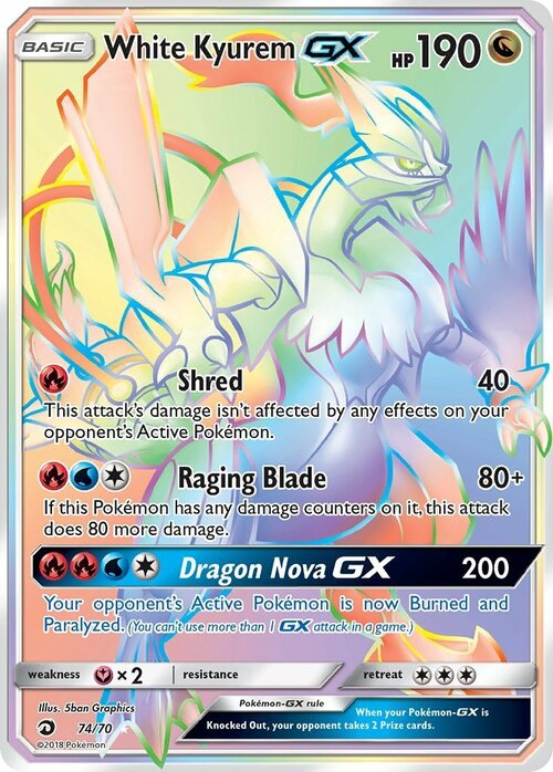 White Kyurem GX Card Front