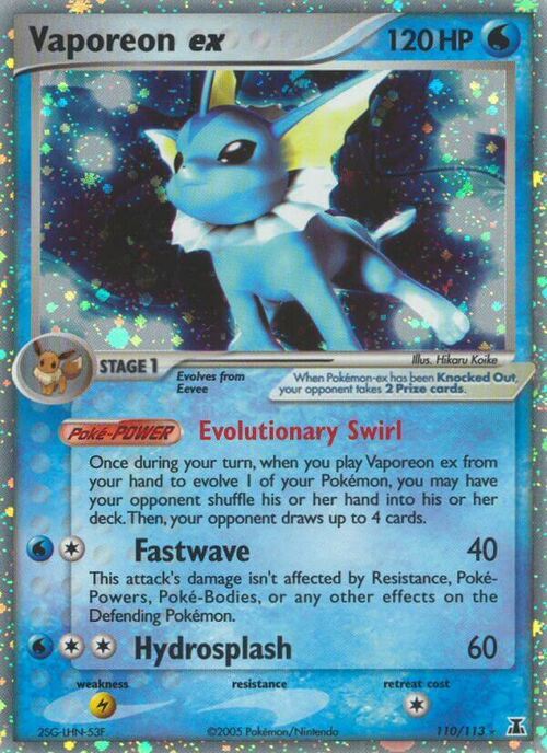 Vaporeon ex Card Front