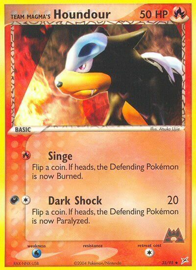 Team Magma's Houndour Card Front