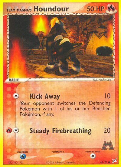 Team Magma's Houndour Card Front