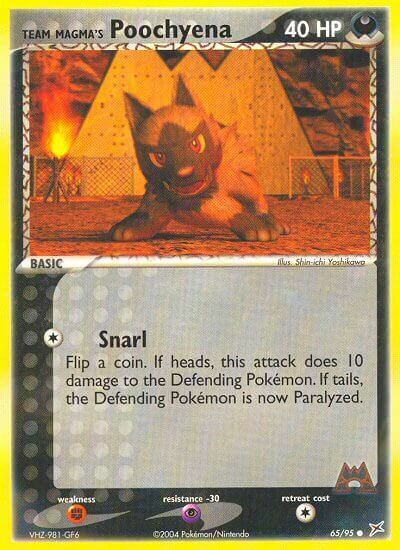 Team Magma's Poochyena Card Front