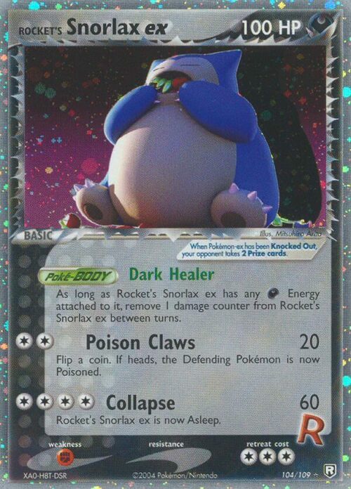 Rocket's Snorlax ex Card Front