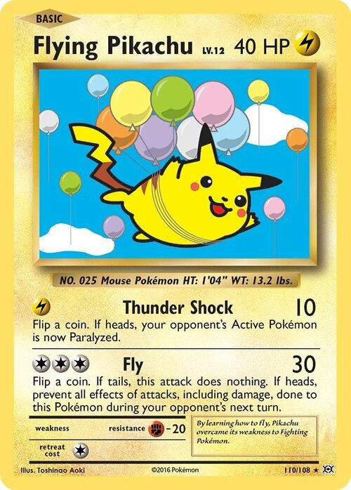 Flying Pikachu Card Front