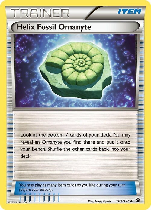 Helix Fossil Omanyte Card Front