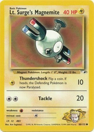 Lt. Surge's Magnemite Card Front