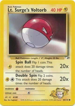 Lt. Surge's Voltorb Card Front