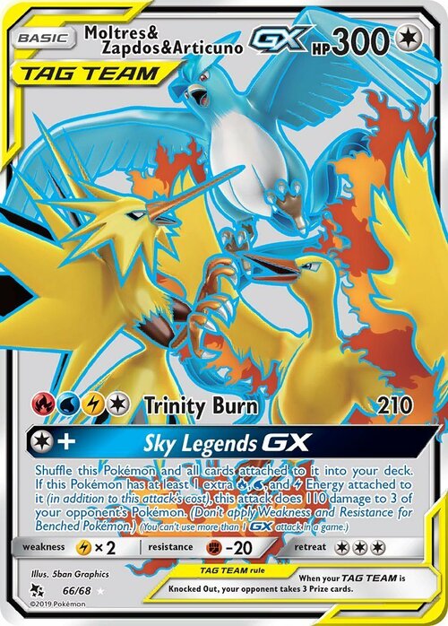 Moltres & Zapdos & Articuno GX Card Front