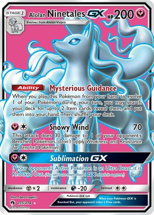 Alolan Ninetales GX Card Front