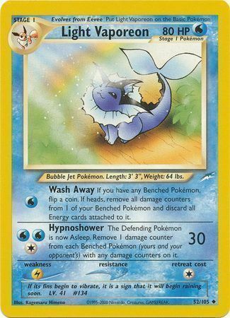 Light Vaporeon Card Front