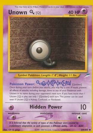 Unown Q Card Front