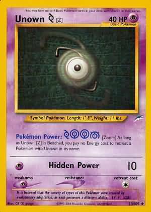 Unown Z Card Front