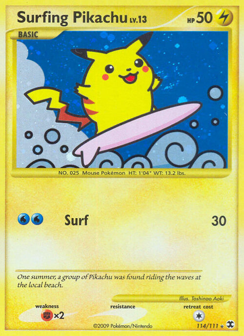 Surfing Pikachu Card Front