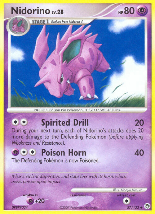 Nidorino Lv.28 Card Front