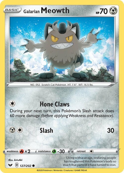 Galarian Meowth Card Front