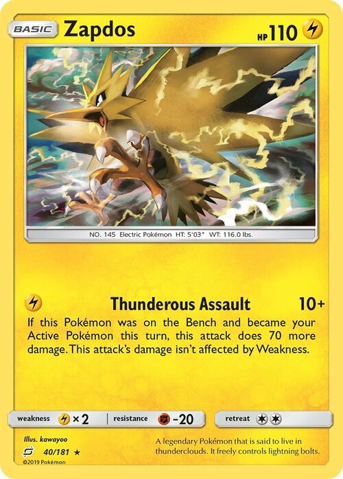 Zapdos Card Front