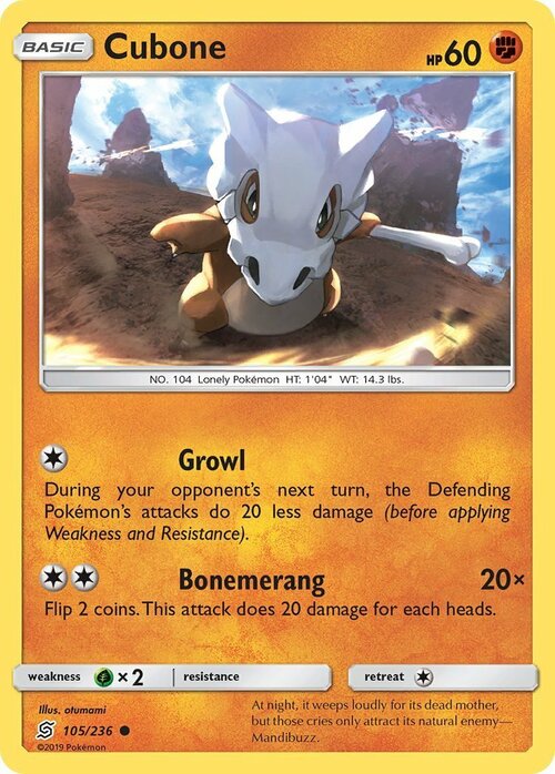 Cubone Card Front