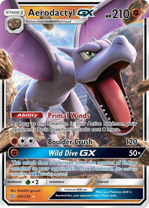 Aerodactyl GX Card Front