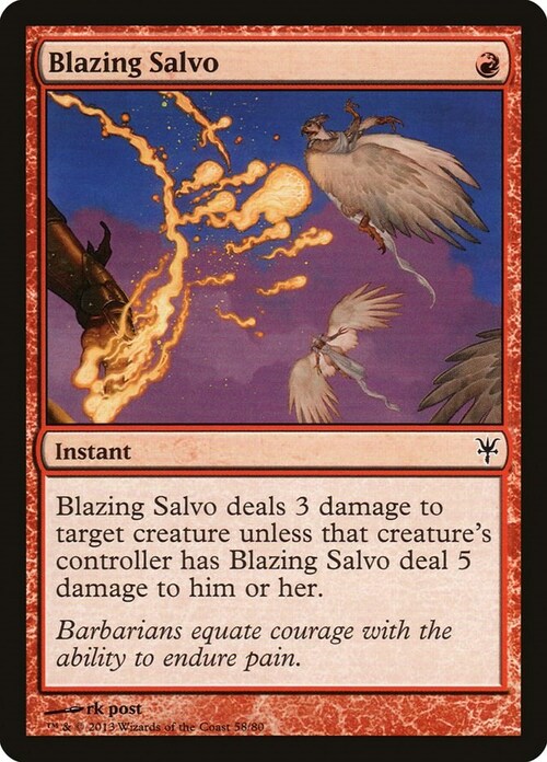 Blazing Salvo Card Front