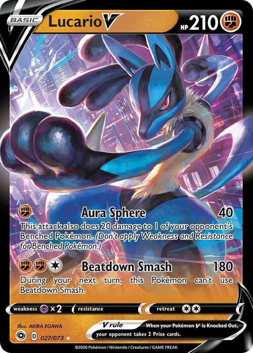 Lucario V Card Front