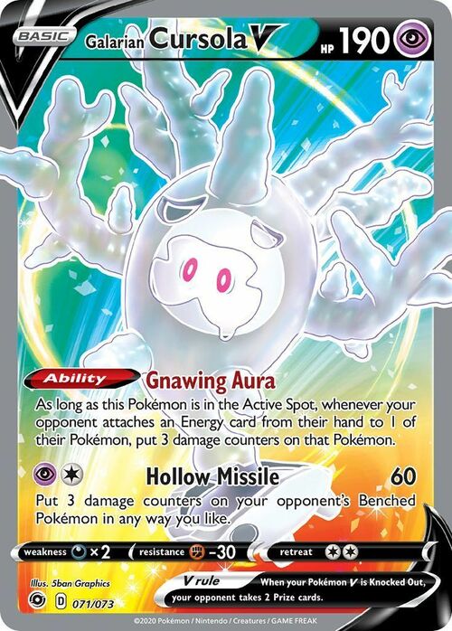 Galarian Cursola V Card Front