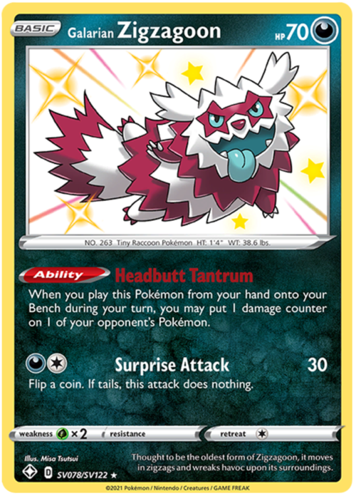 Galarian Zigzagoon Card Front