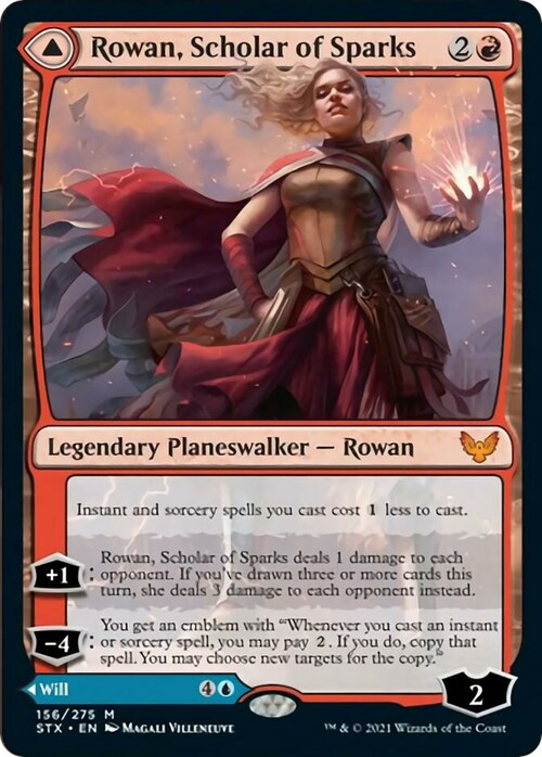 Rowan, Scholar of Sparks // Will, Scholar of Frost Card Front