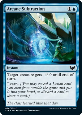 Arcane Subtraction Card Front