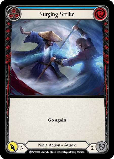 Surging Strike - Blue Card Front