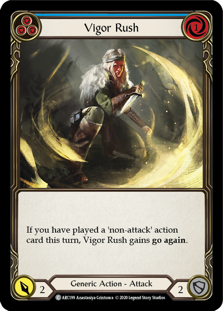 Vigor Rush - Blue Card Front