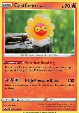 Castform Sunny Form Card Front