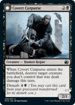 Covert Cutpurse // Covetous Geist Card Front