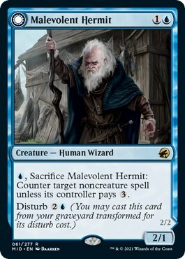 Malevolent Hermit // Benevolent Geist Card Front